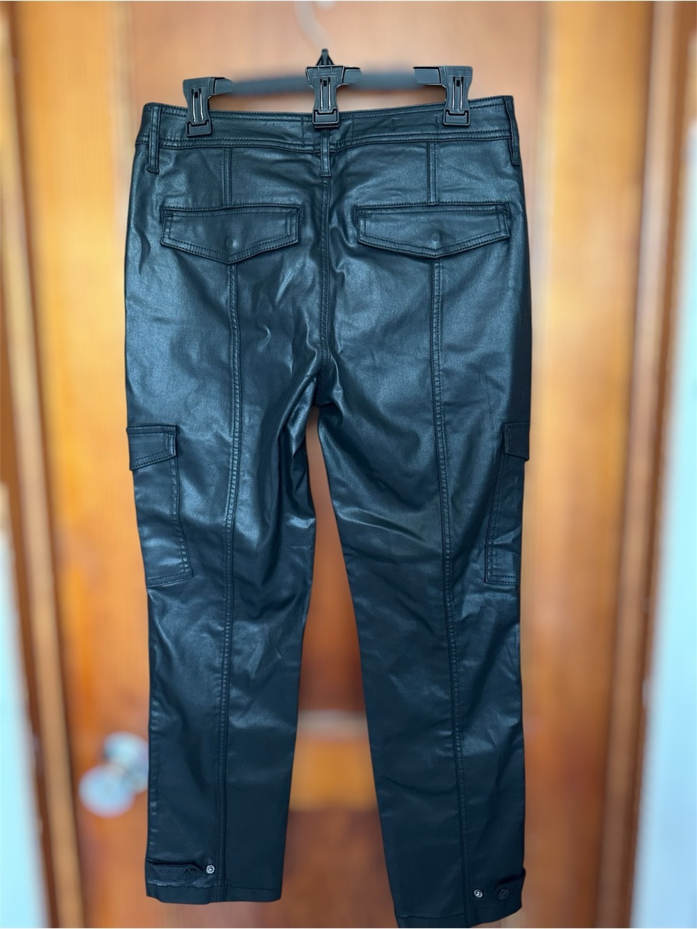 White House black market mid-rise tapered ankle coated black denim pants size 8 - Picture 2 of 7